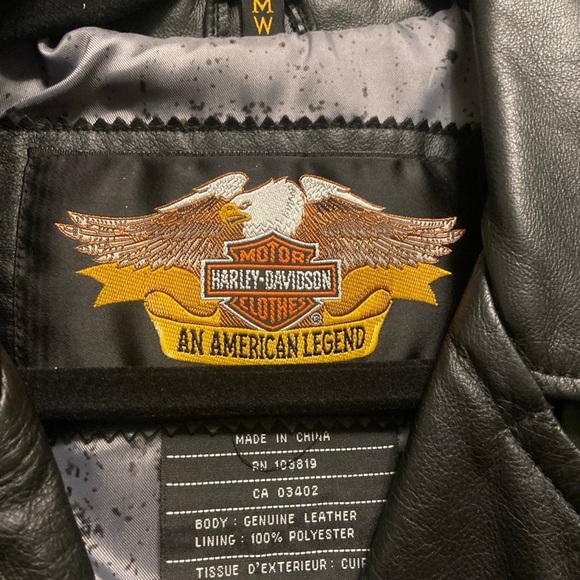 Harley-Davidson Black Leather Jacket size med - Picture 6 of 9